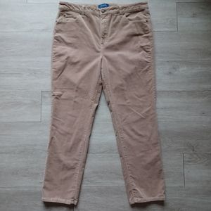 Talbots Women's Corduroy Pants Size 16 Petite Straight Leg High Rise Vel…